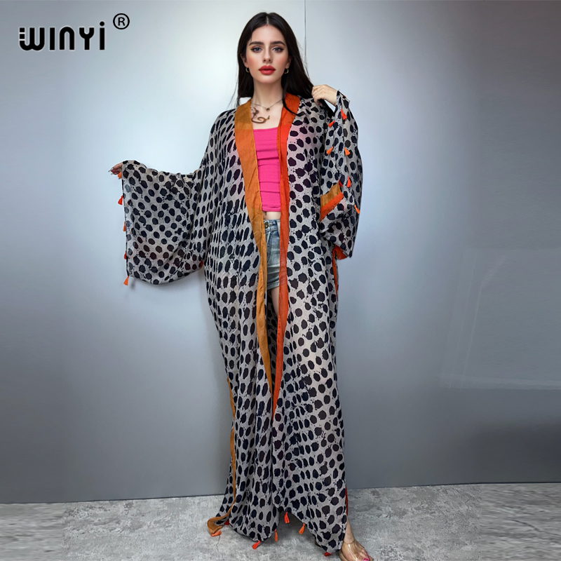 Boho Summer Beach Maxi Dress - WINYI Summer Outfit Kimono America Boho