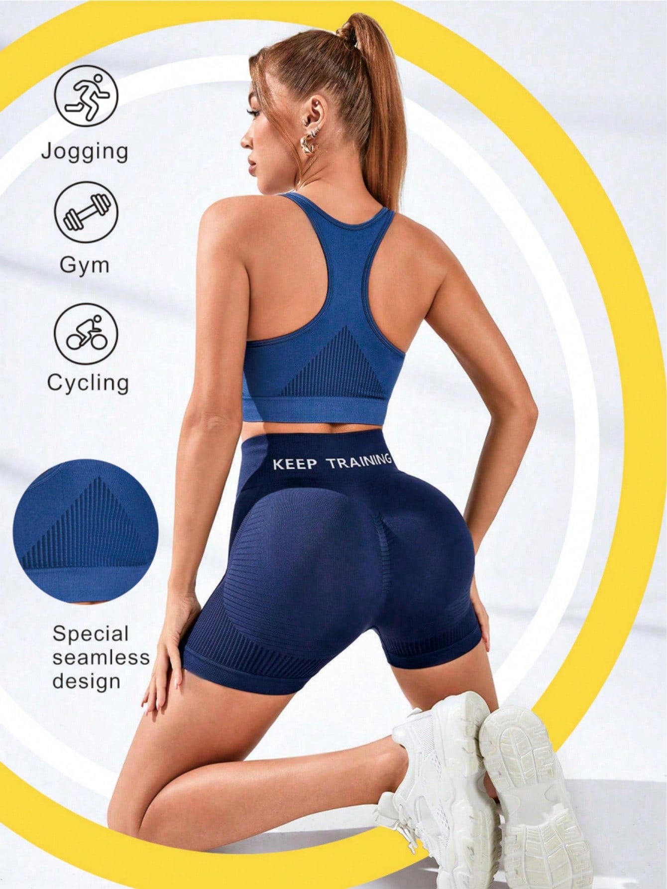 Women's Racerback Sports Bra S - Seamless Ribbed Workout Tank Top recension och pris