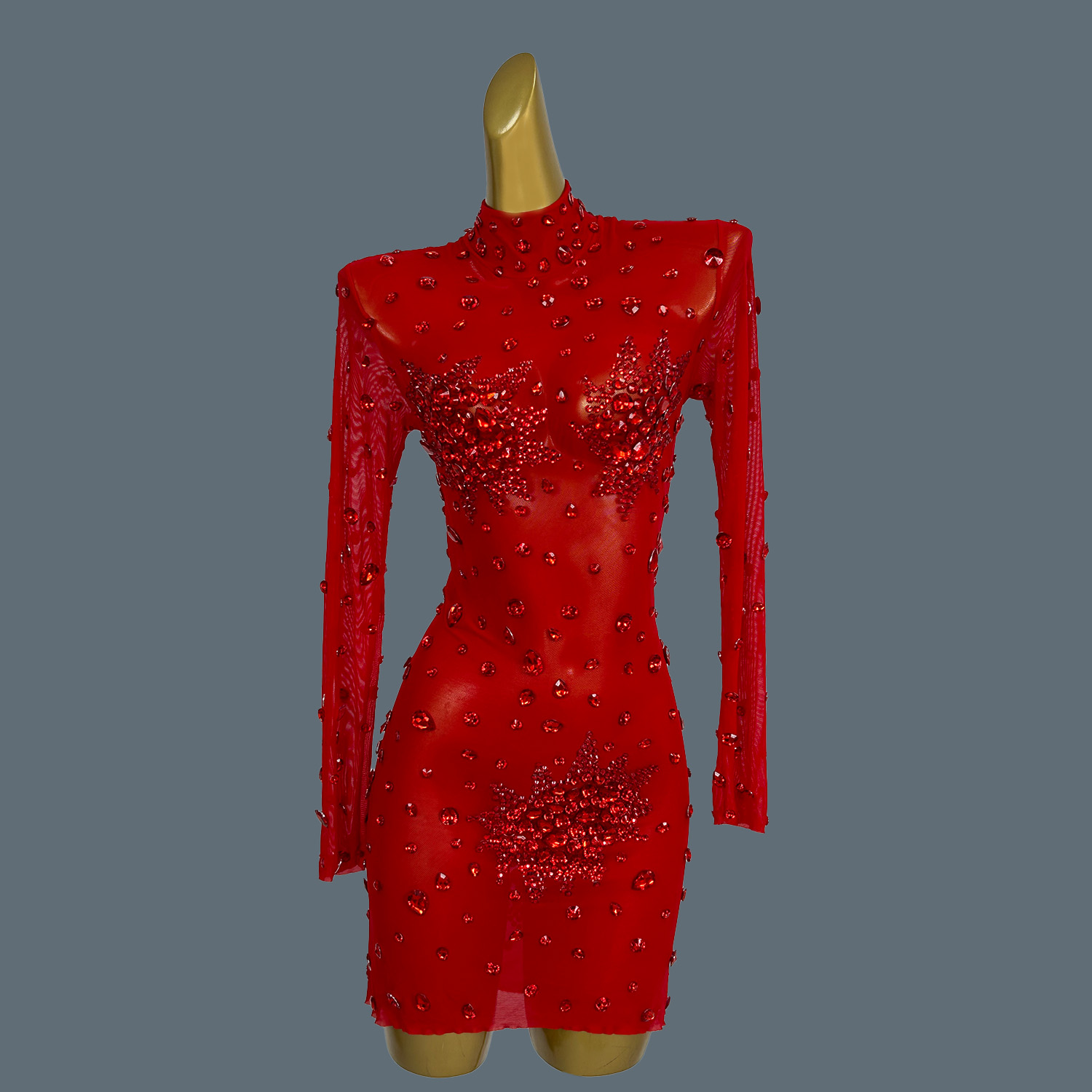 Luxury Sexy Red Rhinestones Sp - Sparkly Rhinestone Club Party Dress recension och pris
