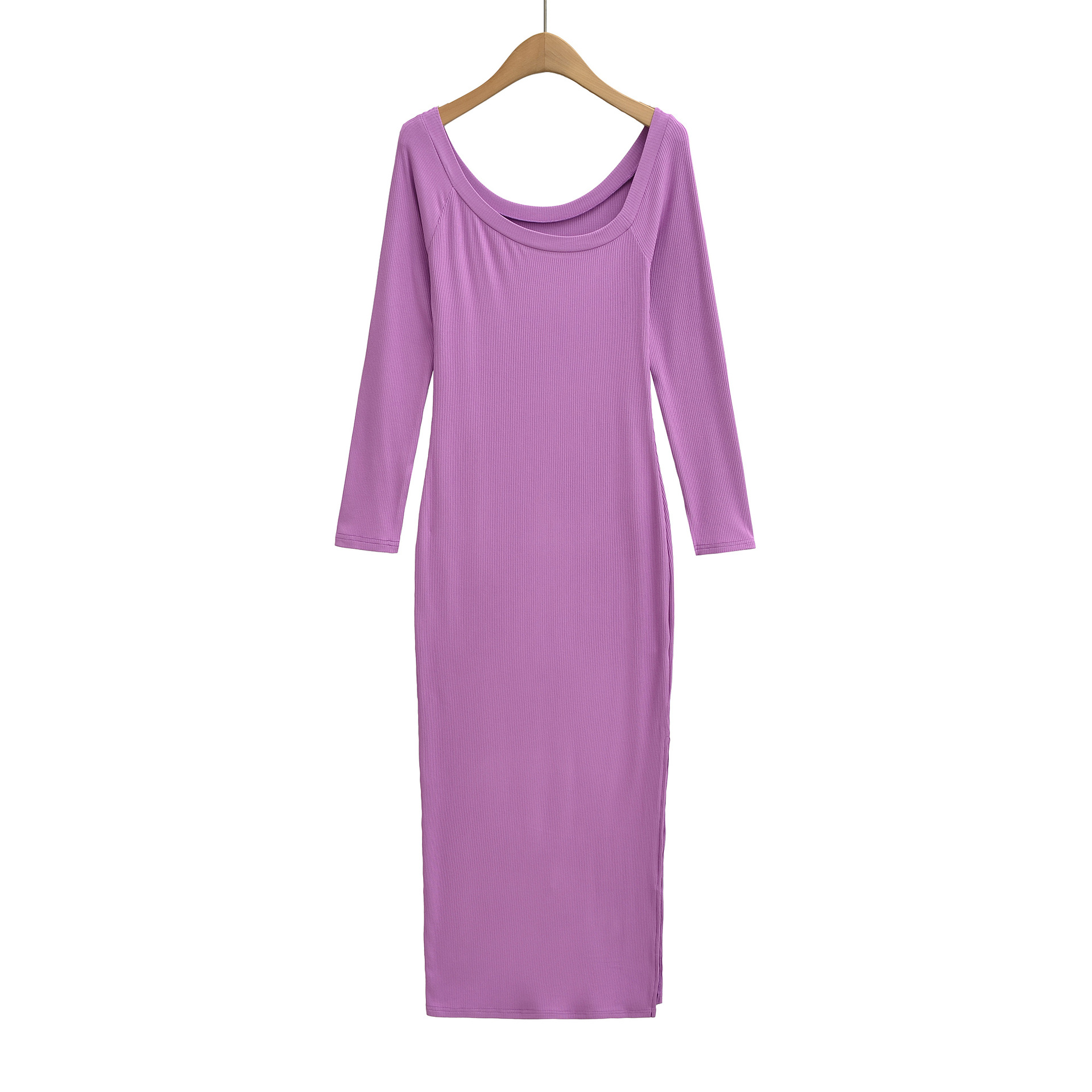 Ribbed Dress For Women Square  - Bodycon Long Sleeve Ribbed Dress recension och pris