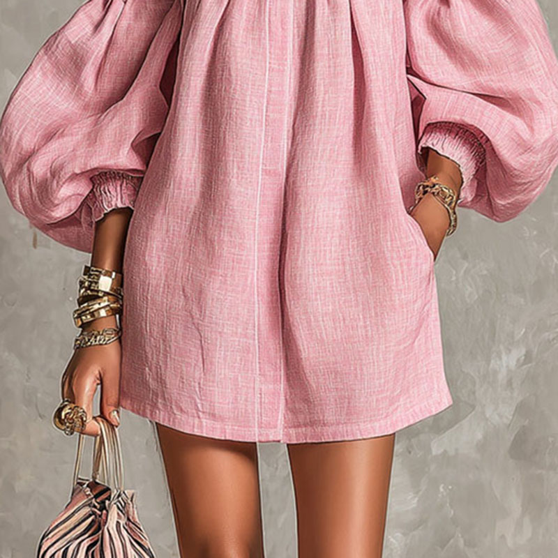 Women's Solid Off Shoulder New - Off Shoulder Puff Sleeve Sundress recension och pris