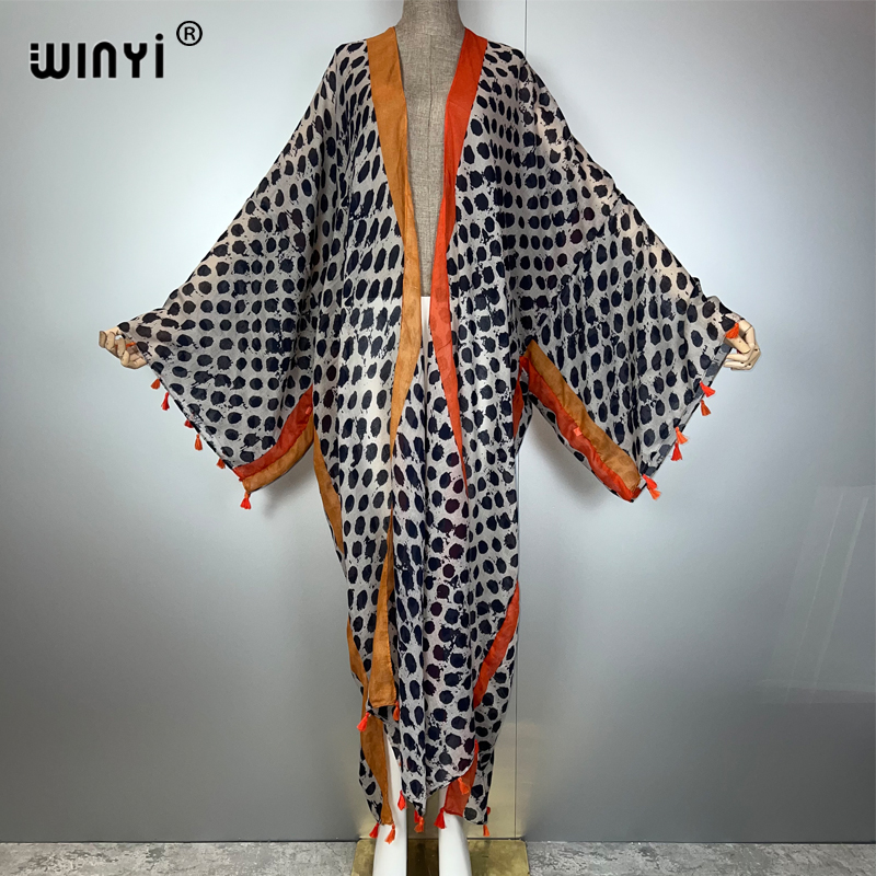 WINYI Summer Outfit Kimono Ame - Boho Summer Beach Maxi Dress recension och pris