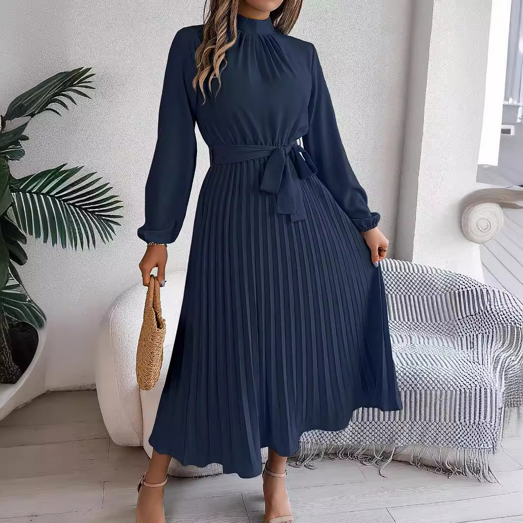 2025 Elegant Long Sleeve Fashi - French Vintage Floral Midi Dress recension och pris