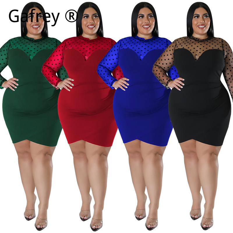 XXL 3XL 4XL 5XL Plus Size Wome - Sexy Mesh Sheer Bodycon Dress recension och pris