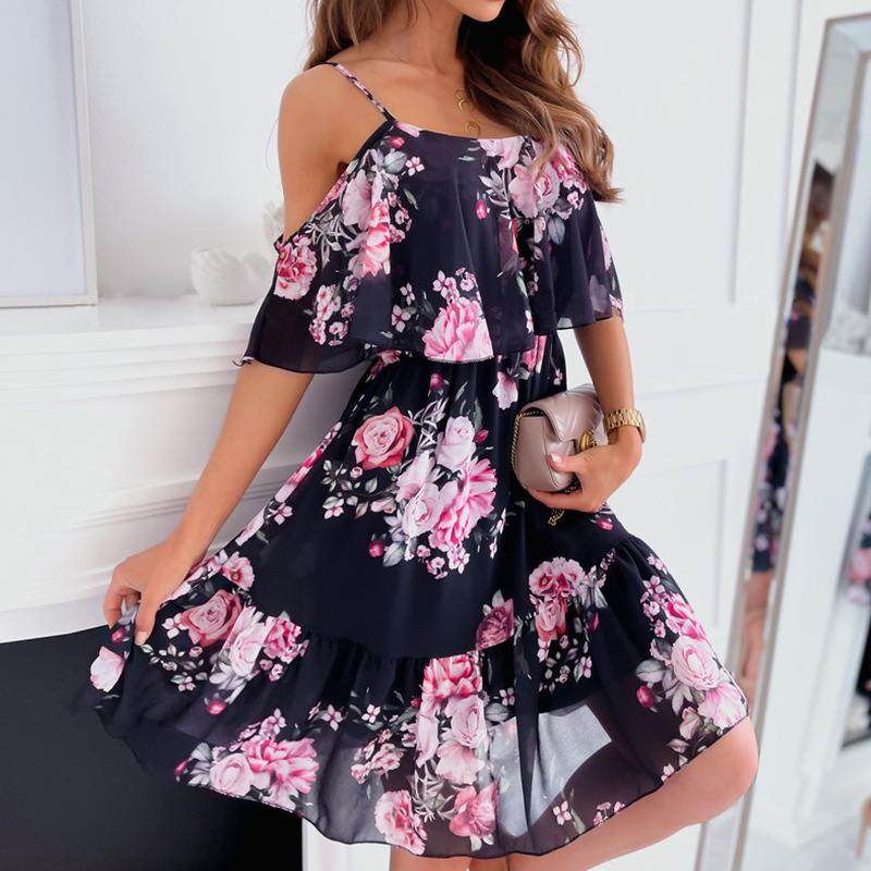 Woman Dress 2025 Summer Floral - French Vintage Floral Midi Dress recension och pris