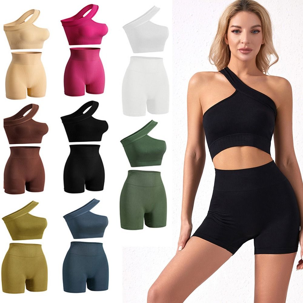 2Pcs Casual Seamless Women Wor - Seamless Ribbed Workout Tank Top recension och pris
