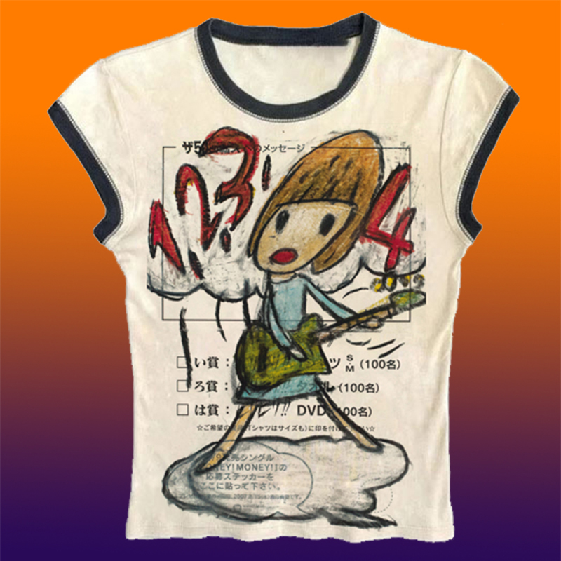 Y2K Korean Popular Clothes Emo - Y2K Graphic Baby Tee Crop recension och pris