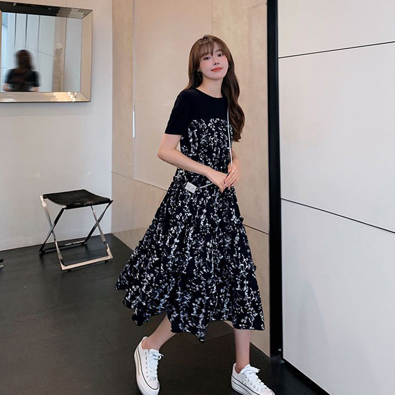 Women's T-shirt Fake two Pcs K - Korean Style A Line Shirt Dress recension och pris