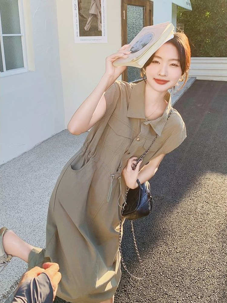 Slimming plus Size Korean Styl - Korean Style A Line Shirt Dress recension och pris