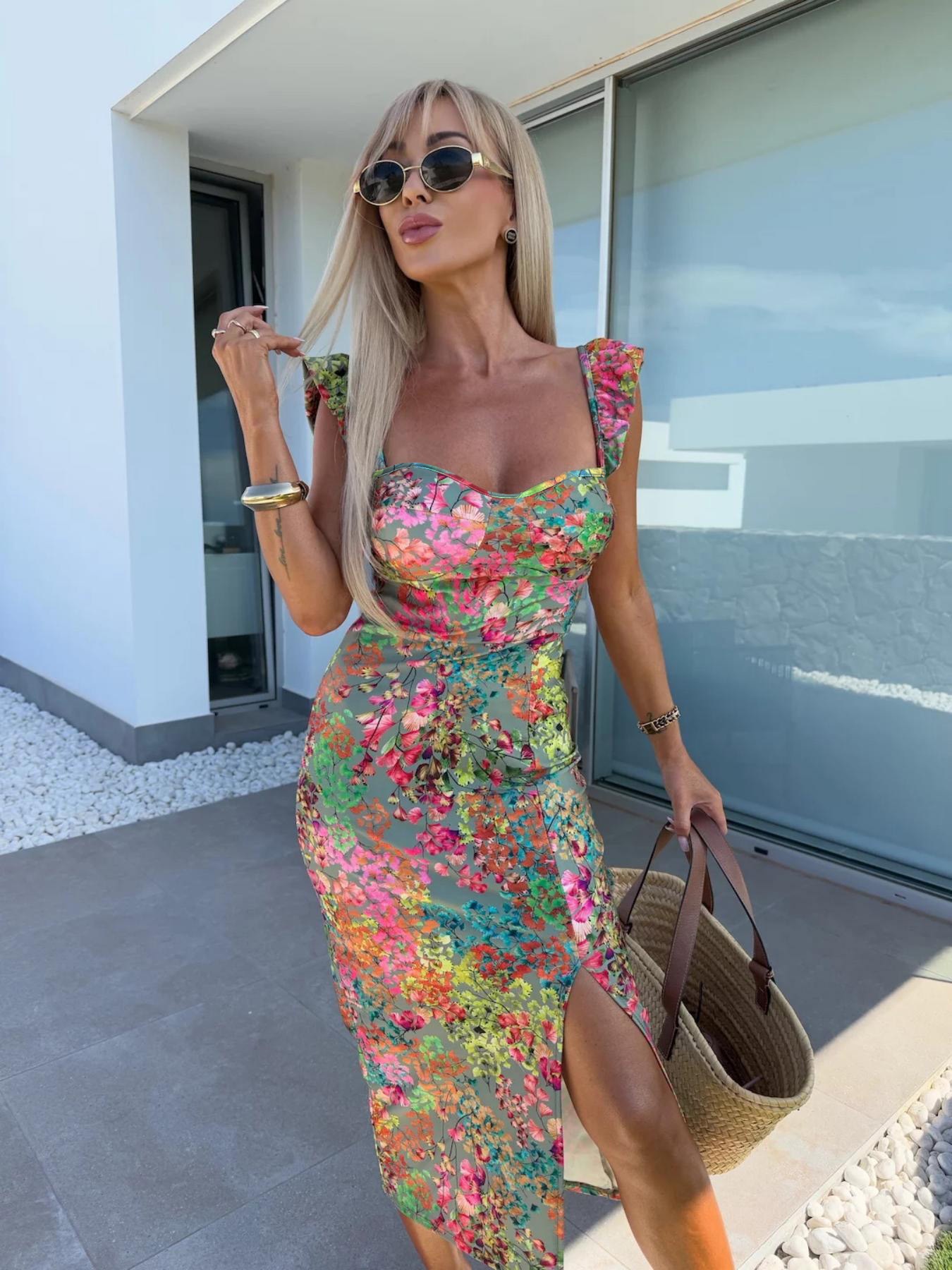 New European and American Summ - French Vintage Floral Midi Dress recension och pris