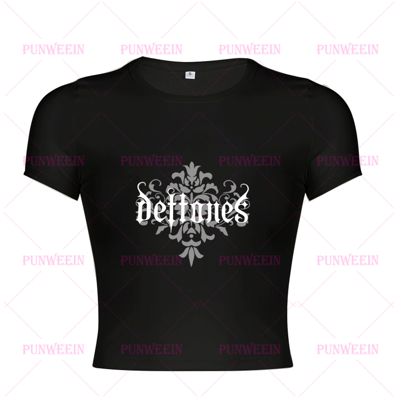 Aesthetic Streetwear Gothic Ha - Y2K Graphic Baby Tee Crop recension och pris