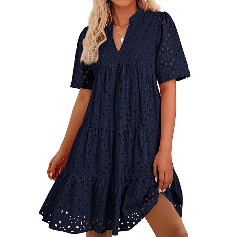 Women's Bohemian Summer V-Neck - French Vintage Floral Midi Dress recension och pris