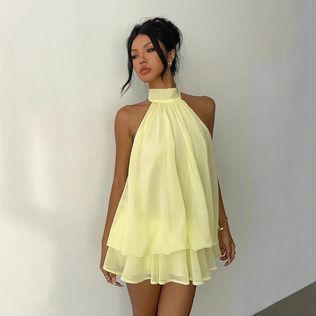 Women's Halter Neck Dress Back - Y2K Backless Halter Mini Dress recension och pris