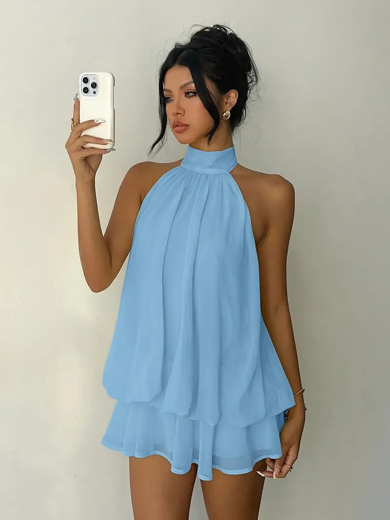 Women's Halter Neck Dress Back - Y2K Backless Halter Mini Dress recension och pris