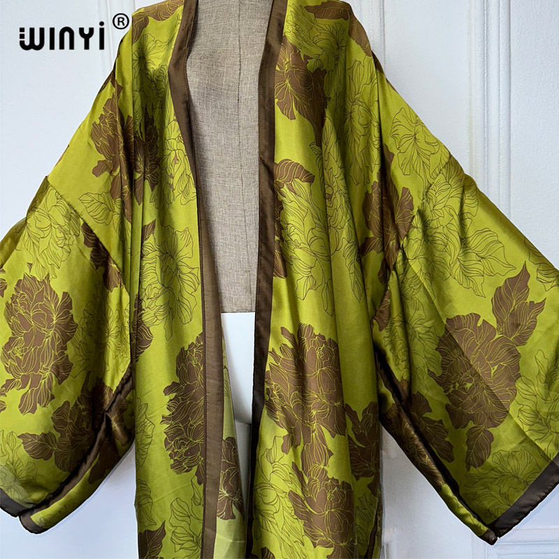 WINYI Africa boho print Kimono - Boho Summer Beach Maxi Dress recension och pris