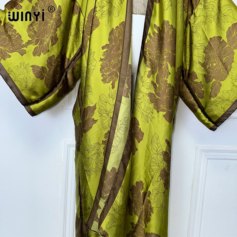 WINYI Africa boho print Kimono - Boho Summer Beach Maxi Dress recension och pris