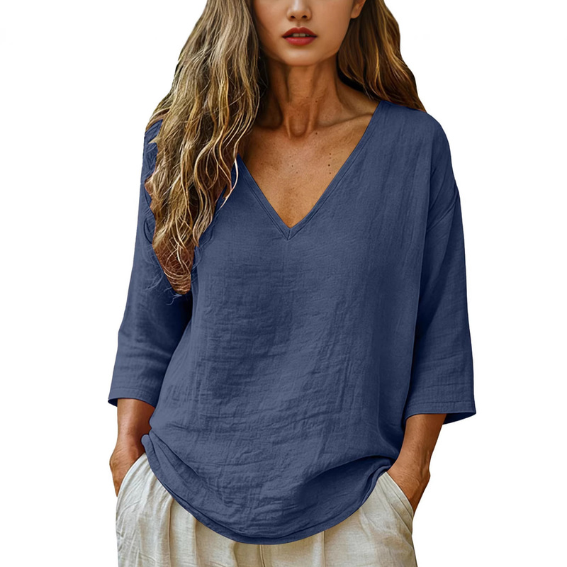 Women V Neck Seven Quarter Sle - Blouses recension och pris