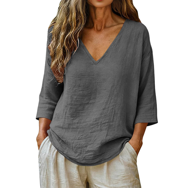 Women V Neck Seven Quarter Sle - Blouses recension och pris