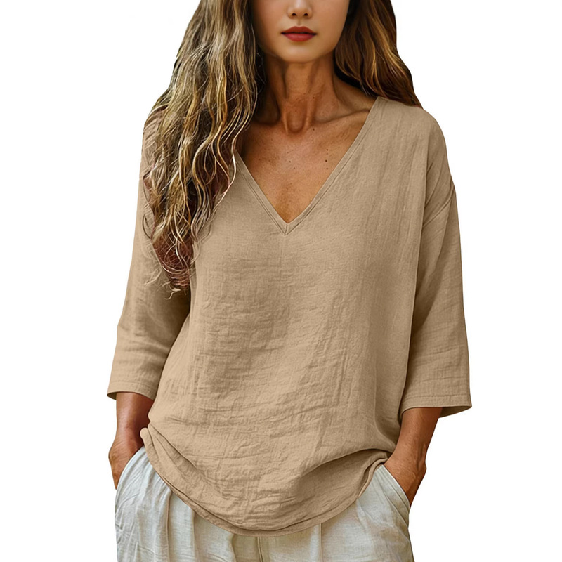 Women V Neck Seven Quarter Sle - Blouses recension och pris