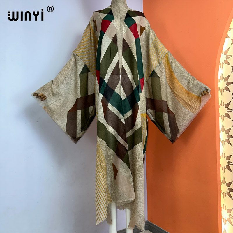 WINYI kimono summer boho print - Boho Summer Beach Maxi Dress recension och pris